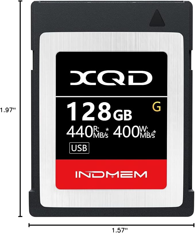 INDMEM XQD 128GB Memory Cards, 5X Tough MLC XQD Flash Memory Cards High Speed G