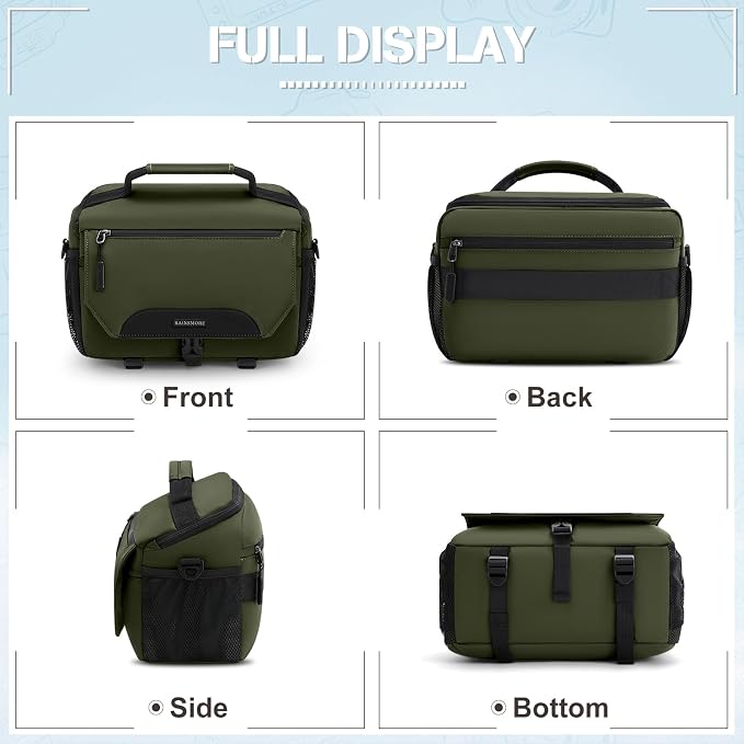 RAINSMORE Camera Bag, DSLR/SLR/Mirrorless Small Camera Sling Bag Waterproof