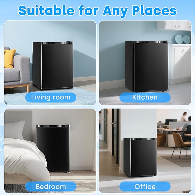 Erivess 2.1 Cu.ft Upright Freezer, Small Mini Freezer with 7 Temp Settings | Large Capacity, Energy Saving & Low Noise Free Standing Single open Door Mini Freezer for Home, Apartment, Garage, Dorms