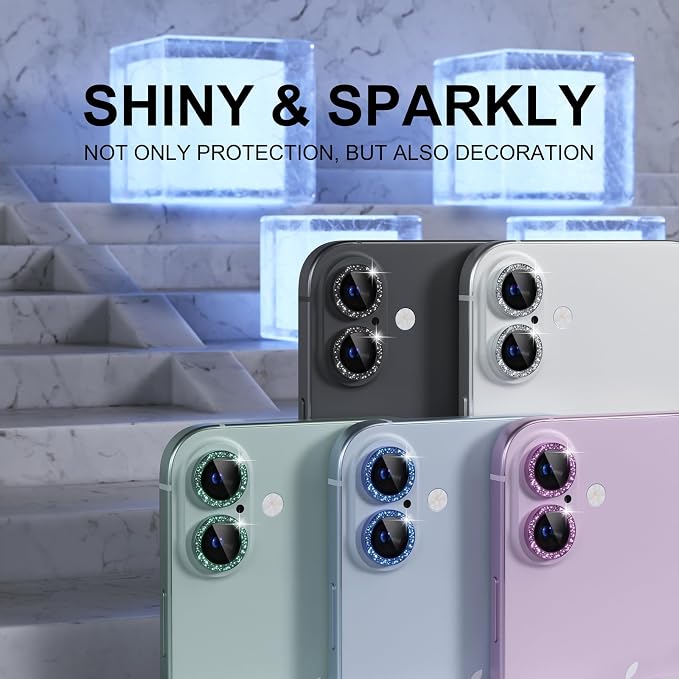 Choiche Compatible for iPhone 16 /iPhone 16 Plus Camera Lens Protector Bling