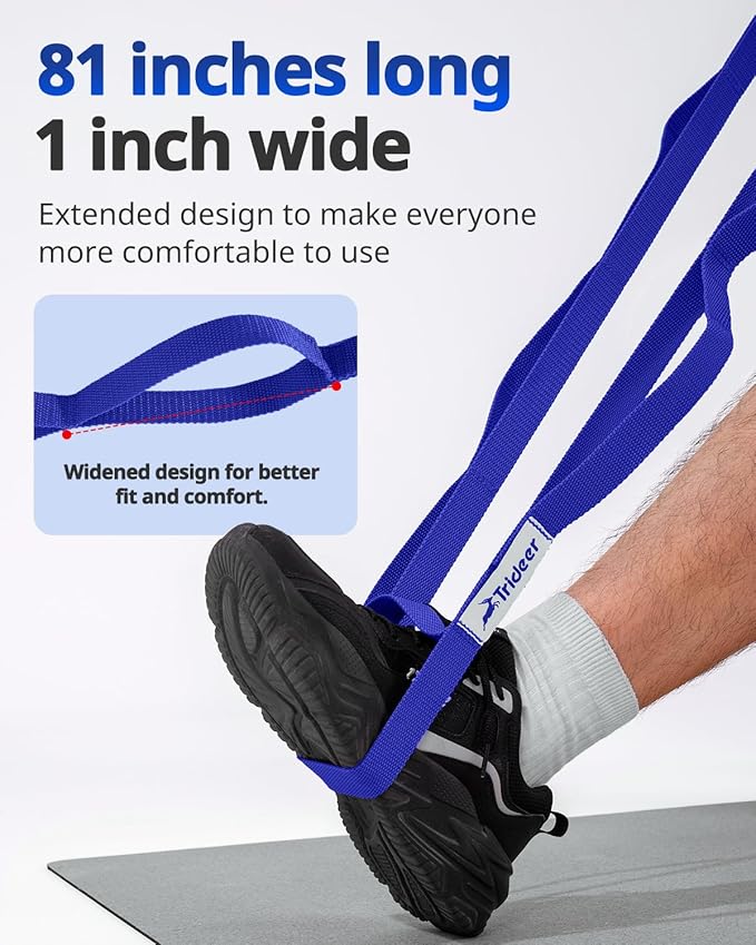 Trideer Stretching Strap Yoga Strap for Physical Therapy, 10 Loops Yoga Straps for Stretching, Non-Elastic Stretch Strap for Pilates, Exercise, Stretch Band for Women & Men