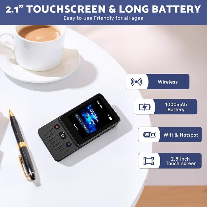 Language Translator Device, Voice Ai Translator Device T21 Wi-Fi Available