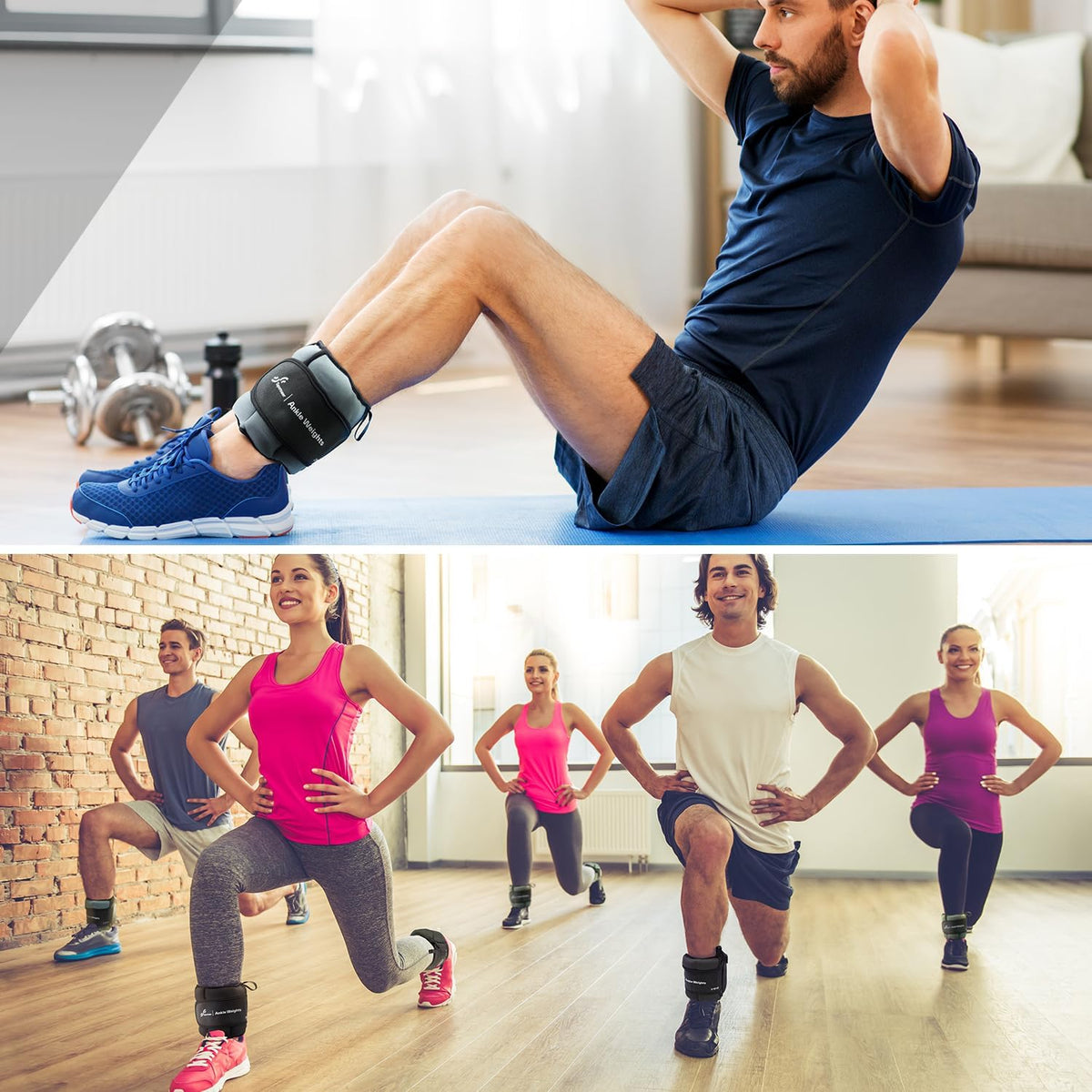 Sportneer Adjustable Ankle Weights - 20lbs/Pair for Yoga, Running, Gym & Physical Therapy