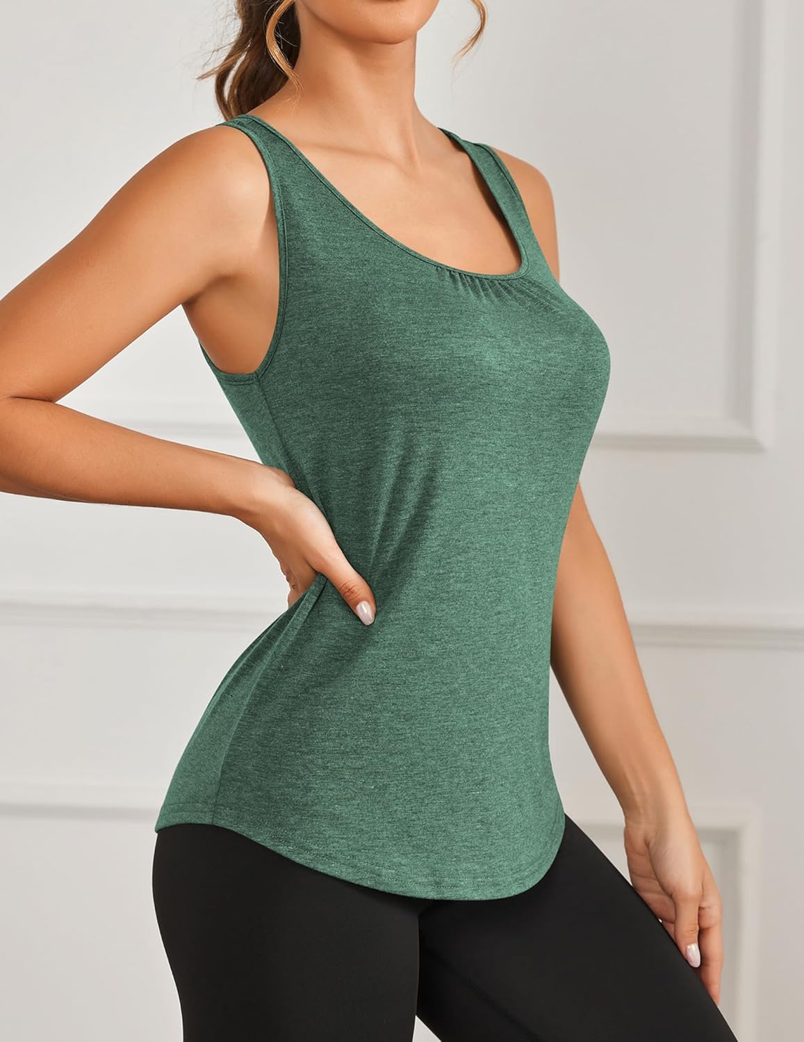 PINSPARK Workout Tops for Women - Lightweight Racerback Tank Tops | 2-Pack Athletic Gym Shirts, S-3XL