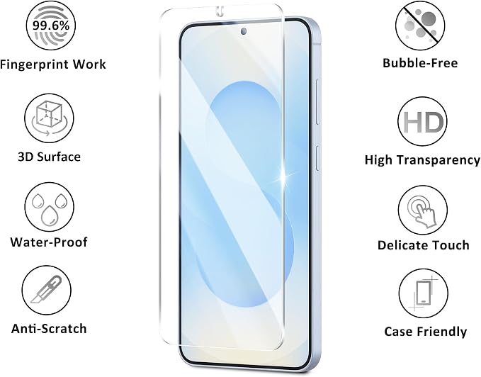 V-PORYADKU 3 Pack for Samsung Galaxy S25 Plus Screen Protector, 9H Tempered