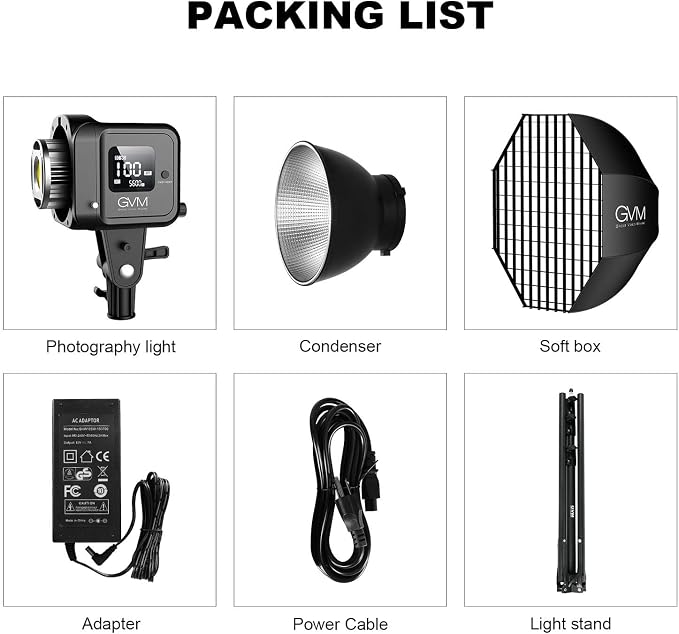 GVM SD80S 80W COB Video Light Kit, 5600K Continuous Lighting