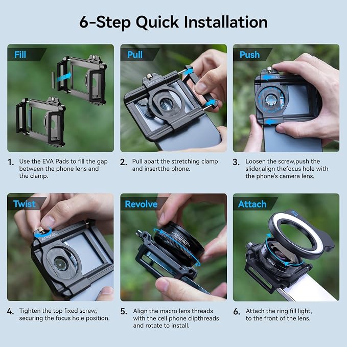 APEXEL 10-20X Macro Lens for iPhone & Android Phones | HD Photography Lens Kit