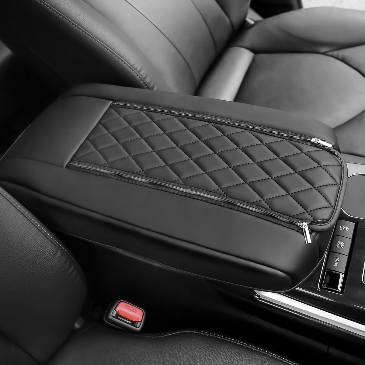 3PCS Center Console Cover Compatible with Honda Civic 2016-2021 LX/Sport/EX/Si/Touring Accessories Leather Armrest Cover Center Console Side Covers