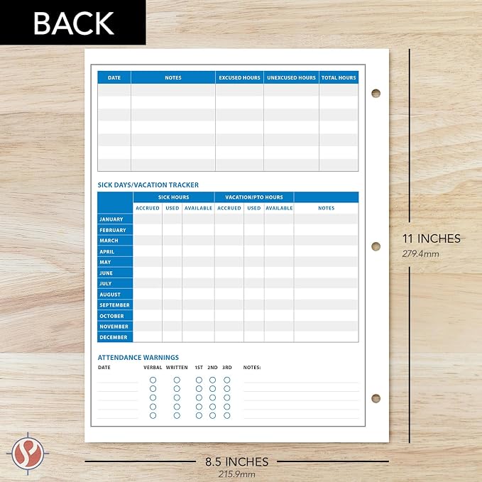 2025 Attendance Calendar Card Stock Paper – Great Employee Work Tracker |