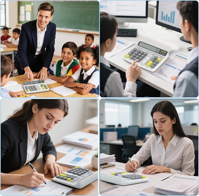 Desktop Calculator with Extra Large 5-Inch LCD Display, 12-Digit Two Way Power