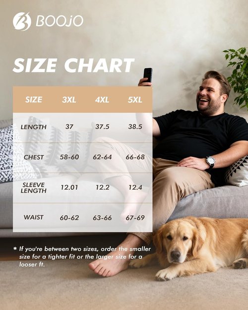BOOJO Men's Big and Tall Shirts - Moisture-Wicking Short Sleeve Workout Tees (3XL-5XL)