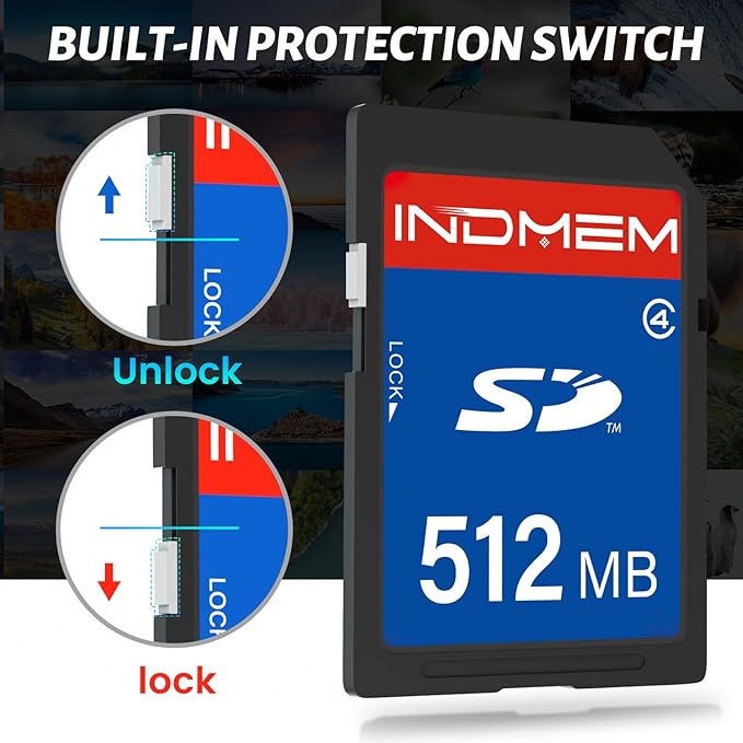 512MB SD Card, SD Flash Memory Cards UHS-I U1 Class 4 High-Speed Full HD Video