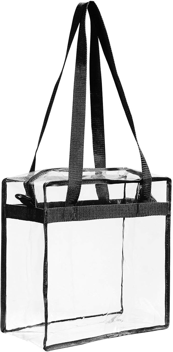 BAGAIL Clear Bags 12x6x12 Stadium Approved Clear Tote Bag
