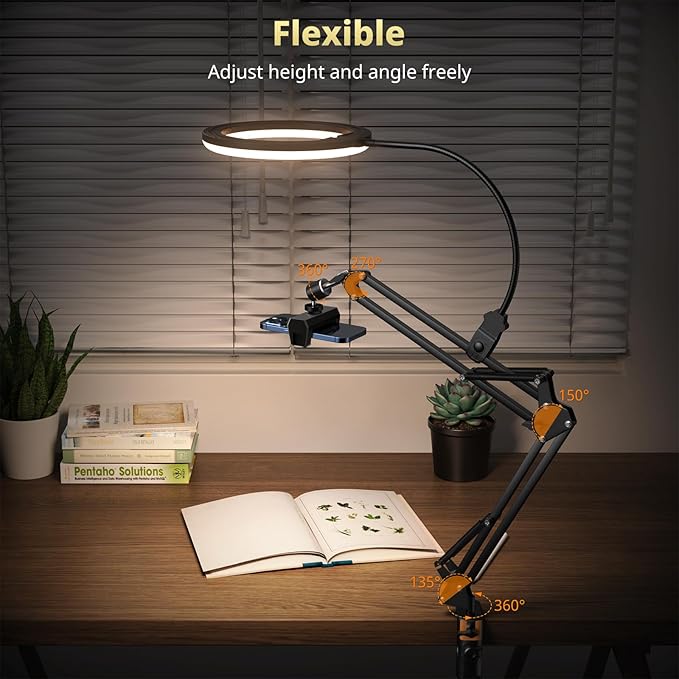 UBeesize 10" Ring Light with Overhead Phone Mount, LED Selfie Light with Stand