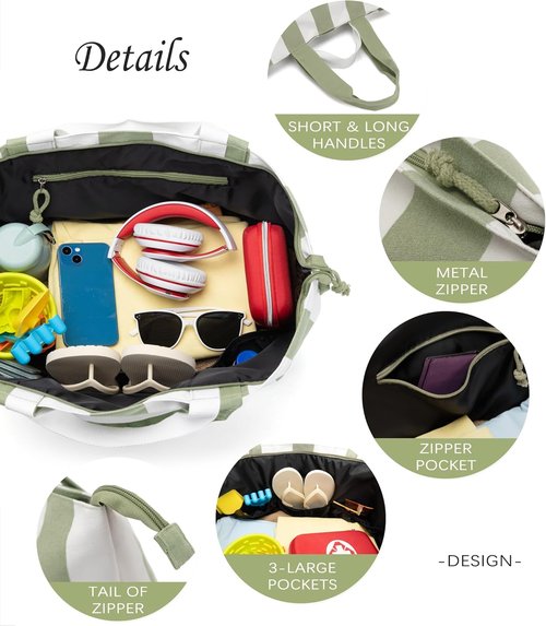 Bagelite 22'' 50L Cotton Oversized Travel Tote Bag - Tear-Resistant, Perfect for Weekend Getaways