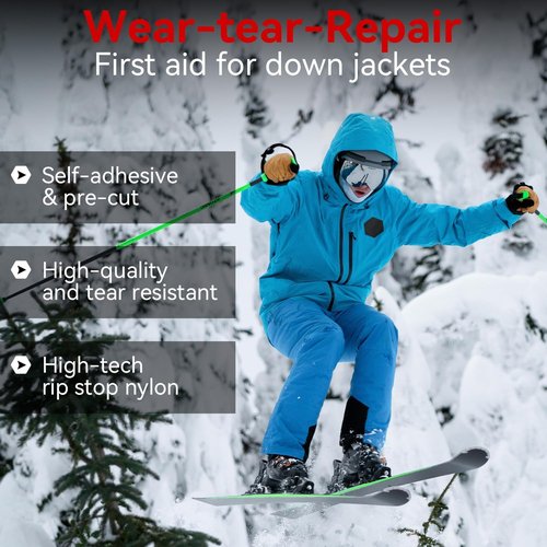 Harsgs Down Jacket Repair Patches - Self-Adhesive Waterproof Nylon Patches | Green, 8 Pieces