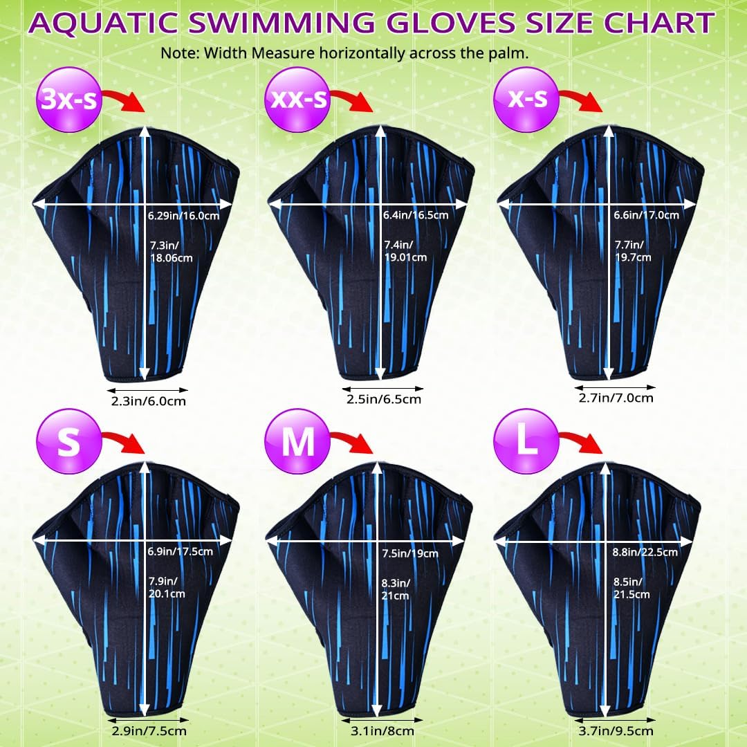 Skiennix Swimming Gloves - Neoprene Webbed Fitness Gloves for Aquatic Training | Men, Women, Children
