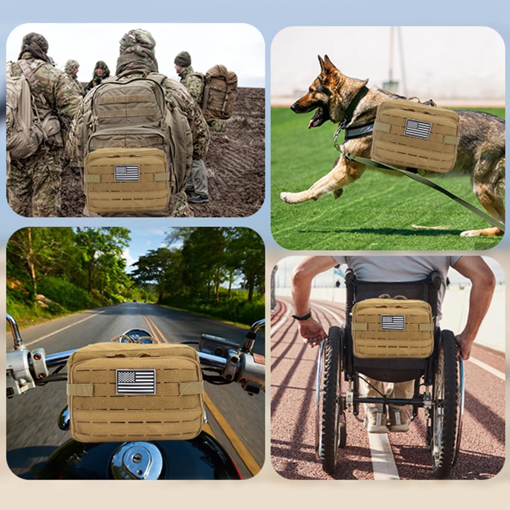 Skiennix Tactical Pouch - Large EDC Gear Organizer with MOLLE System & Expandable Medical Pocket