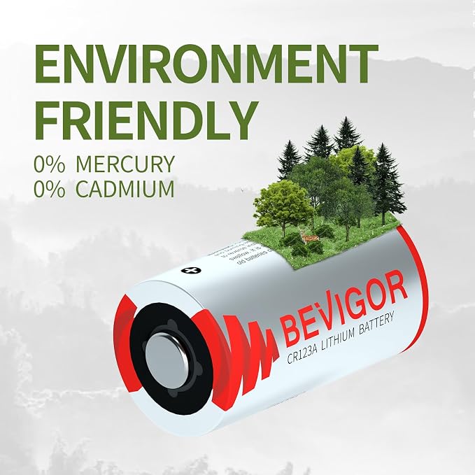 BEVIGOR CR123A 3V Lithium Batteries 6 Pack, 1500mAh Photo Battery, 3 Volt 123