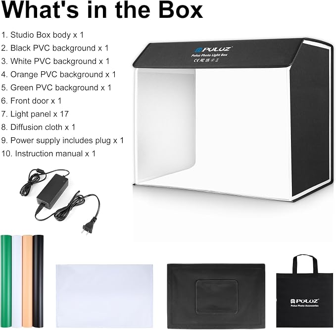 PULUZ Large Light Box, 24x16 inch Photo Studio Box, Photo Background Shooting