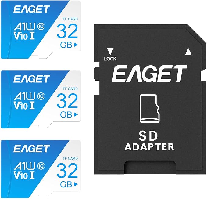 EAGET 3-Pack 32GB TF Memory Card Up to 100MB/s Read 30MB/s Write