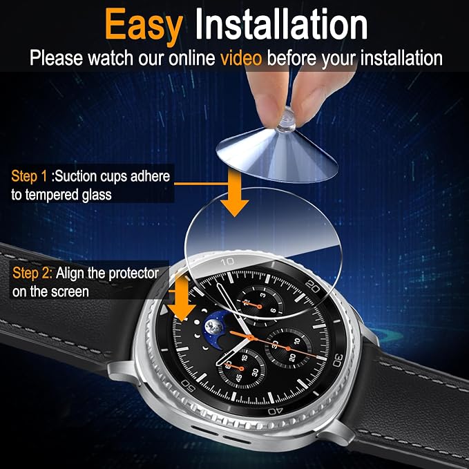 SiHPuoy 4 Pack for Samsung Galaxy Watch 8 Classic 46mm Screen Protector