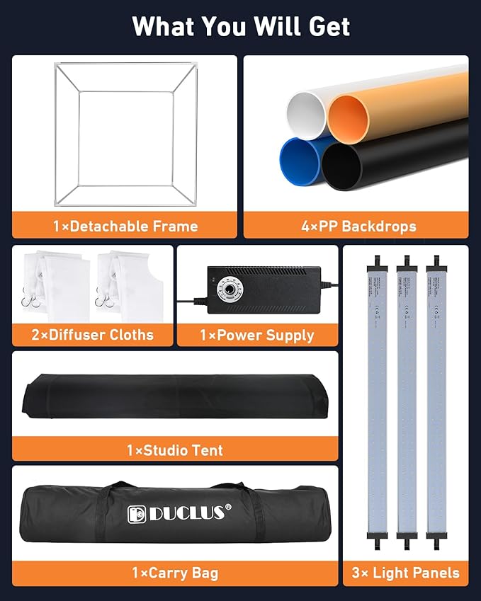 DUCLUS Light Box Photography 39×39 inch, 210 LED Large Photo Light Box