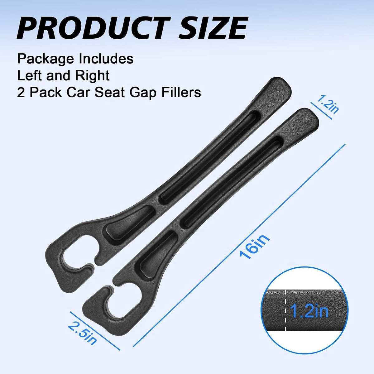 Car Seat Gap Filler 2 Pack, Block Phones, Keys, Coins & Cards