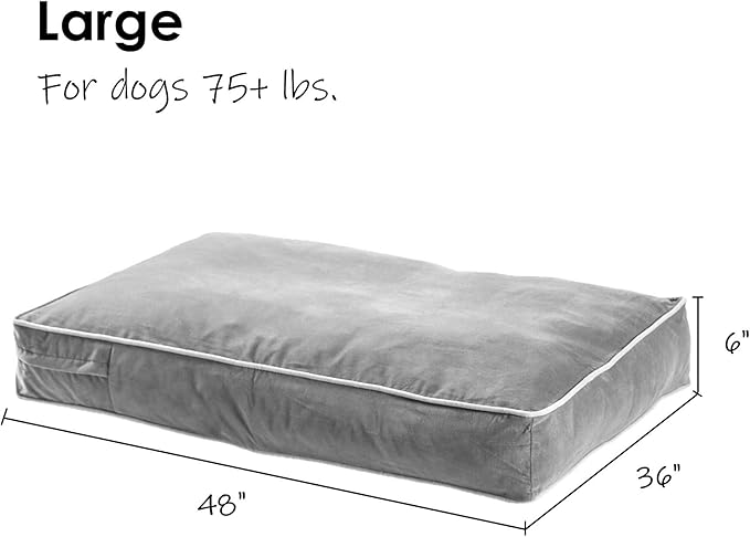 Charlie Rectangle Indoor/Outdoor Pillow Style Dog Bed, Navy, Large (36" x 48")