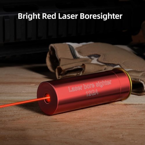 EZshoot Laser Bore Sight - 12 Gauge Red Dot Boresighter with 2 Battery Sets for Precision Shooting