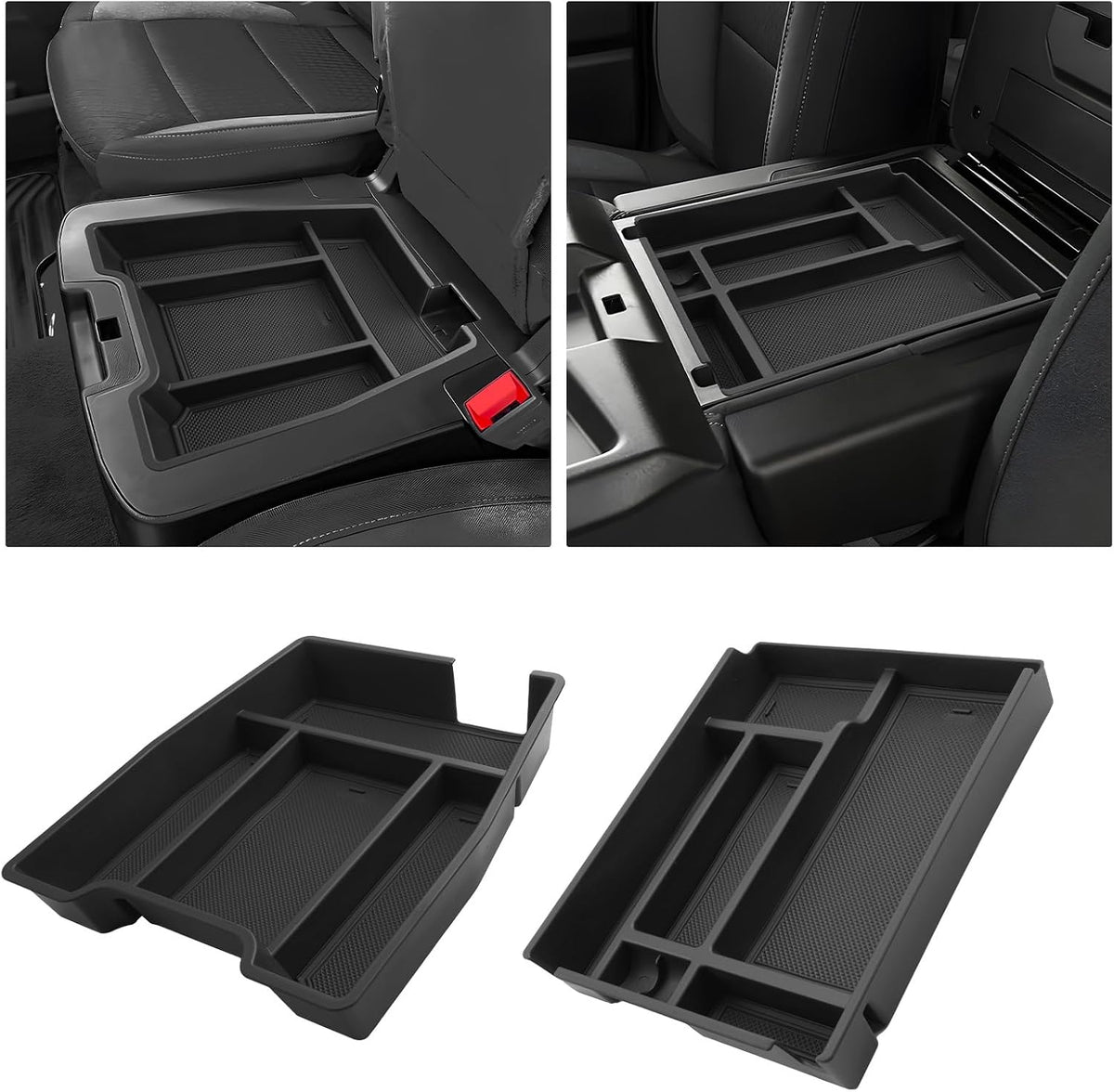For 2022-2026 Silverado&Sierra 1500/2024-2026 Silverado&Sierra 2500HD/3500HD 4PCS Center Console Door Side Organizer Tray Silicone Materials