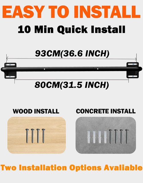 Fitarc Joist Mount Pull Up Bar | Heavy-Duty Steel Ceiling & Wall Chin Up Bar for Home Gym