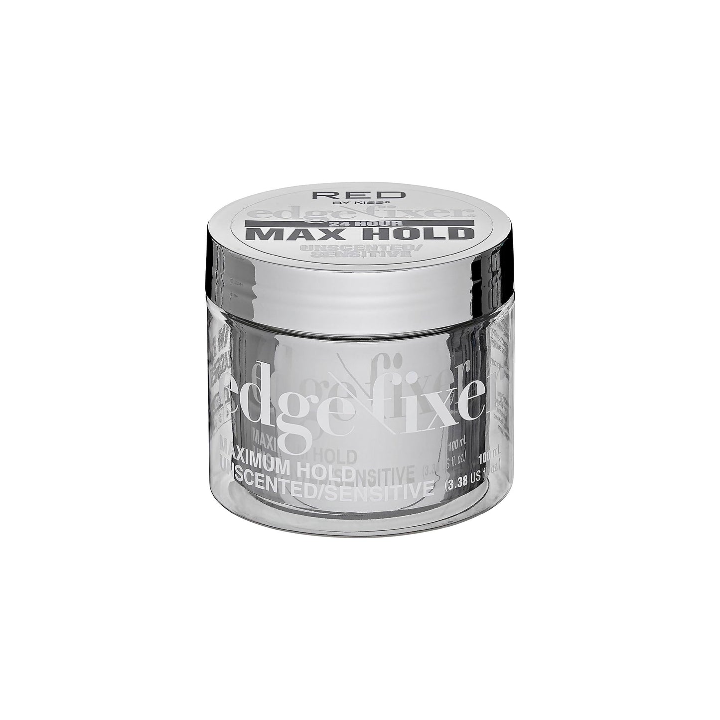 Red By Kiss Edge Fixer 24 Hour Maximum Hold Edge Wax No Flaking Biotin B7 Infused Hair Gel 3.38 Fl.Oz (Unscented)