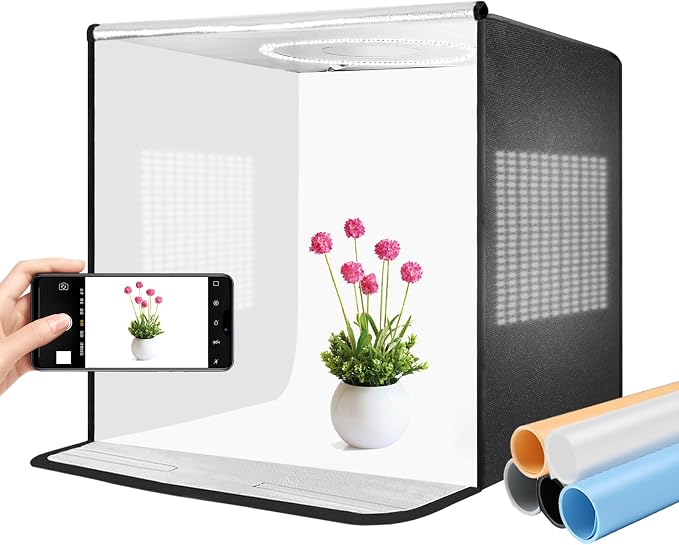 Pro 24"x24" Photo Studio Light Box 3-Side Light Panel/3-Temp/Dimmable