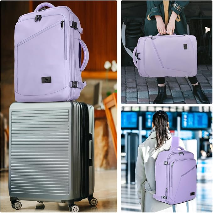 MATEIN Carry on Backpack for Women, 40L Heavy Duty Travel Backpack Airplane