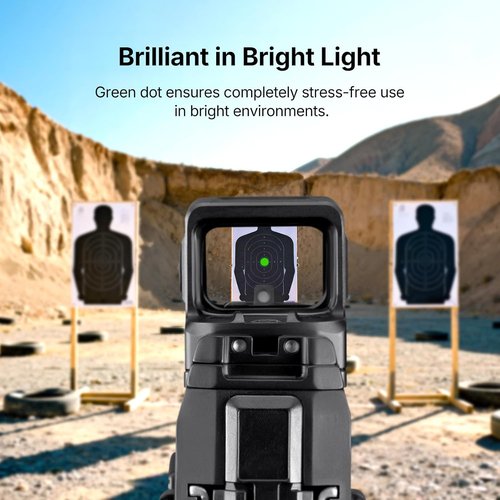 EM1 Enclosed Red & Green Dot Sight - Multi Reticle Micro Reflex Sight with MOS/RMR Adapter Plate | Parallax-Free, RMSc/K Compatible (Black & FDE)
