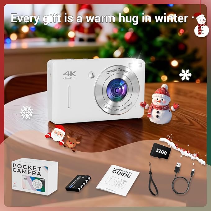 Digital Camera for Kids, FHD 1080P 44MP Point and Shoot Digital Camera