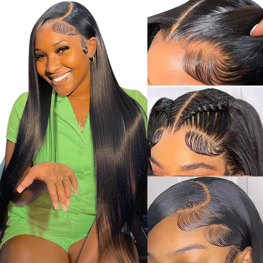 Mengkai 32 Inch Lace Front Wigs Human Hair Straight 13X4 Hd Lace Frontal Wigs Human Hair Pre Plucked Natural Hairline Bleached K