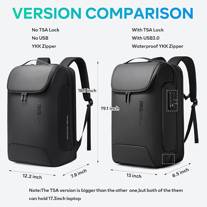 BANGE Men's Anti-Theft Backpack, Waterproof Fashion Travel Backpacks, High Tech