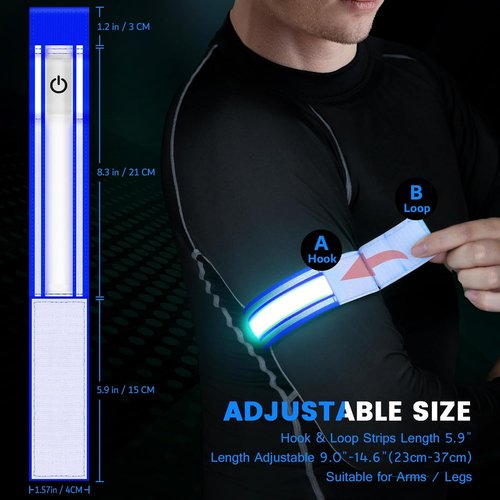 Fokia Kunbio LED Armband - Light Up Safety Gear for Night Running | Rechargeable & Adjustable for All Ages