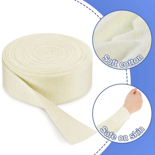 Economy Cotton Stockinette Tubular Bandage Comfortable Arm Leg Knee PreWrap for Pre-Splinting or Casting Fabrication Tubular Arm Stocking Tube Bandage (3 Inch x 11 Yard)