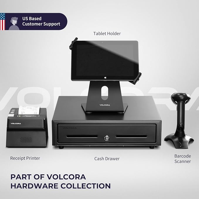 Volcora Thermal Receipt Printer, 80mm POS Printer w/Auto Cutter, USB/Bluetooth