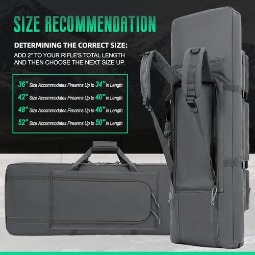 DULCE DOM Double Rifle Case - Soft Gun Bag for Rifles & Pistols | Tactical Storage & Transport, 32-52 Inch