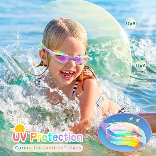 Freela Kids Swim Goggles - Anti-Fog, UV Protection, Leak-Proof | 2-Pack for Ages 3-14