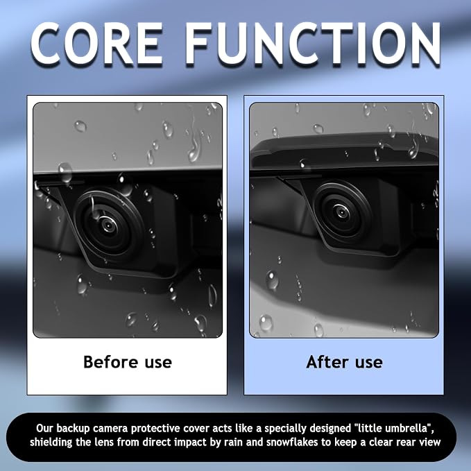 Car Rear View Camera Protection Cover, Wider Back Up Camera Rain Guard