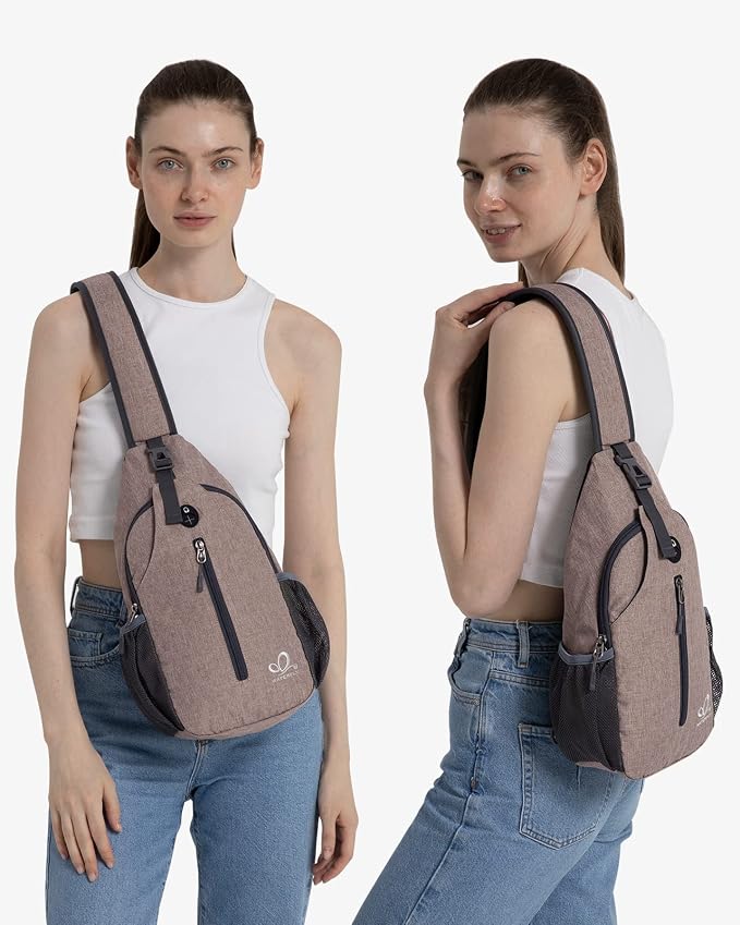 WATERFLY Crossbody Sling Backpack Sling Bag Travel Hiking Chest Bags Daypack