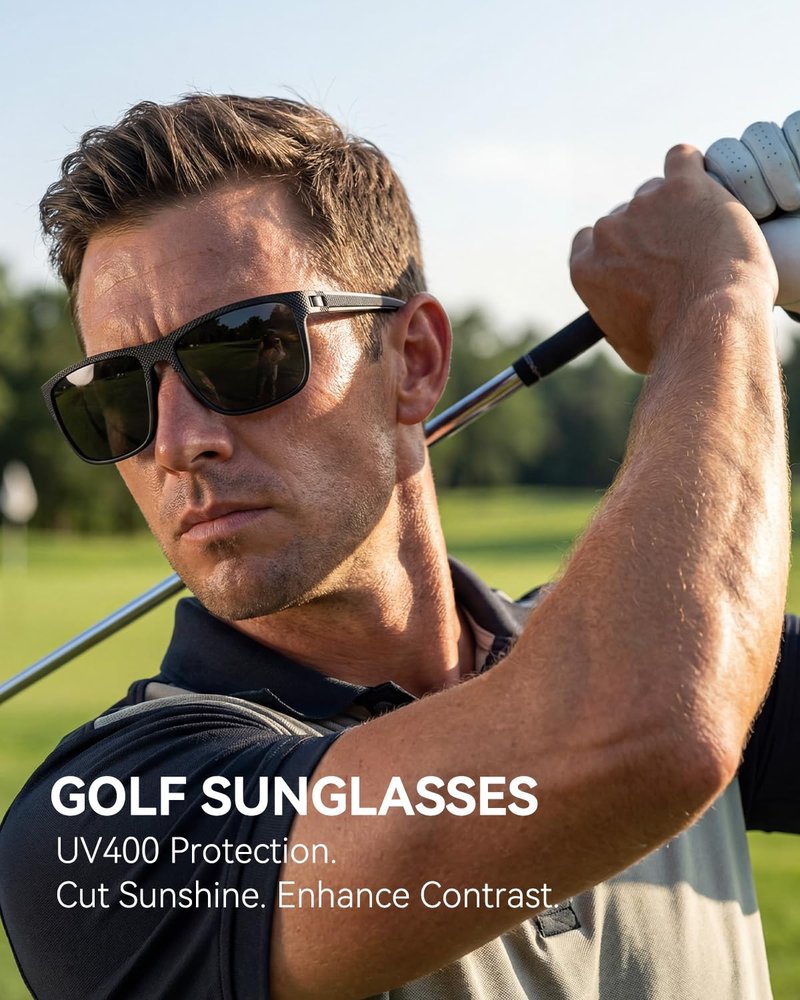 QALLY Polarized Sunglasses Men, Mens Sunglasses Polarized UV protection Lightweight Sun Glasses for Driving Fishing Golf