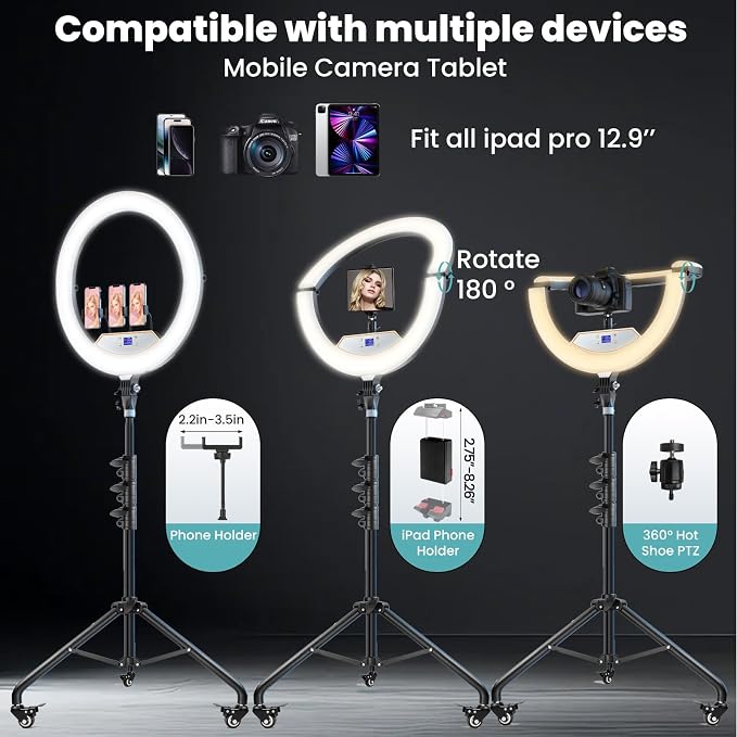 18" Foldable Ring Light with Stand