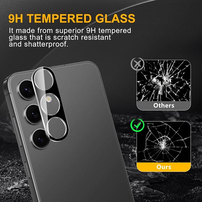 3 Pack Camera Lens Protector for Samsung Galaxy S24/S23/S23 Plus, Tempered Glass