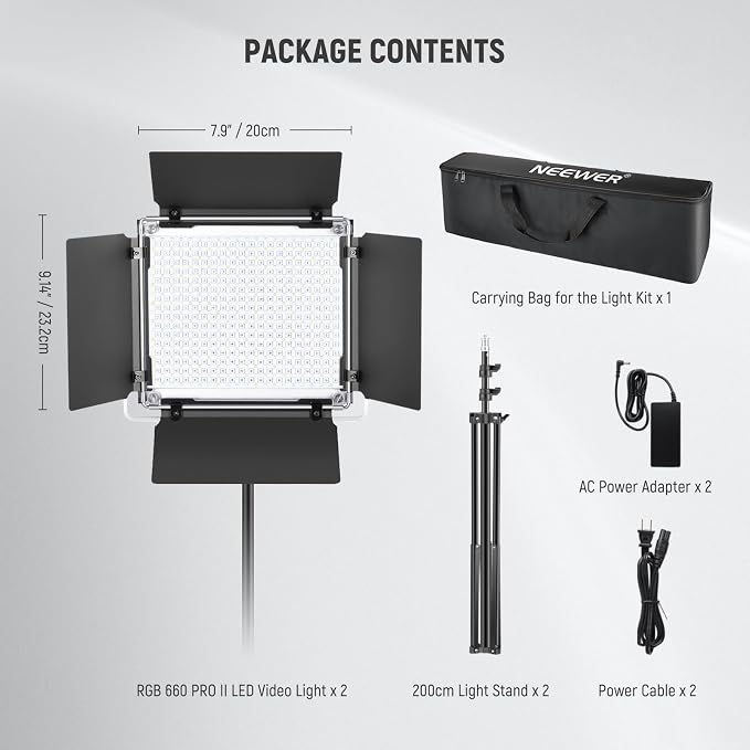 NEEWER Upgraded 660 PRO II RGB LED Video Light